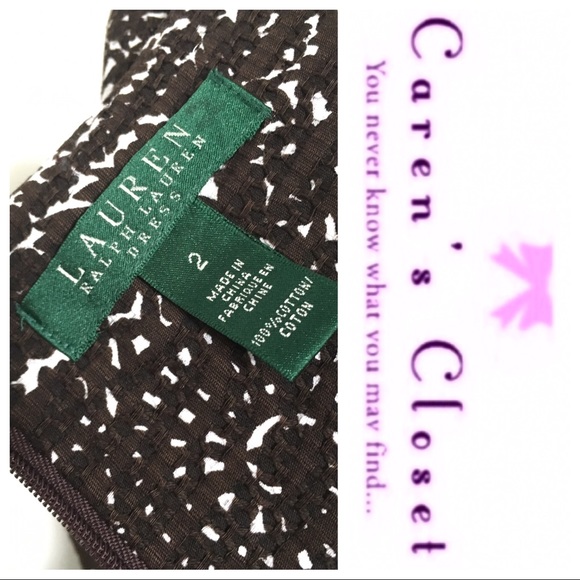 Ralph Lauren Brown & White Kaleidoscope Dress - Picture 2 of 7